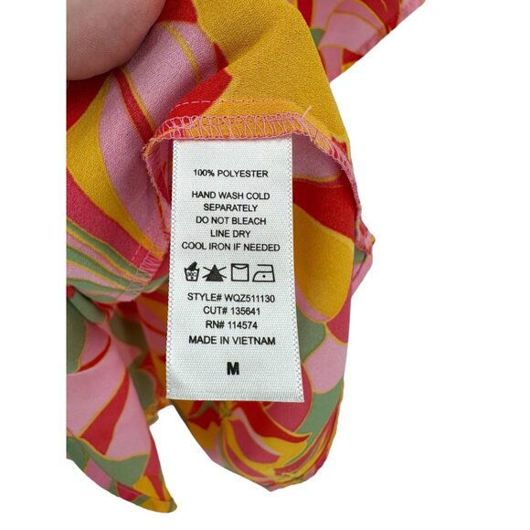 Pleione Women's Floral Print Smocked Top Size Medium‎ Boho Casual - Picture 8 of 10